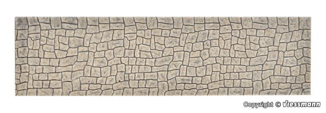 Stensætning, f.eks. til havemur. Lavet af sedimentær komposit. Vollmer 48110.